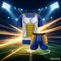 Summer New Dragon Ball Z Vegeta Battle Style Sports Short Sleeve Shorts Adult Fitness Running Set Children Role Playing Clothing 4XL blue