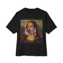 Unisex Oversized Boxy Tee Mona Lisa S black