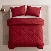 Solid Color Diamond Pattern Bedding Sets, Ultra-fine Fiber Quilt with Pillowcases, Soft Breathable, with Quilts and Pillowcases, Ideal Gift UK/S