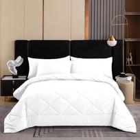 Solid Color Diamond Pattern Bedding Sets, Ultra-fine Fiber Quilt with Pillowcases, Soft Breathable, with Quilts and Pillowcases, Ideal Gift France/S