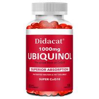 Didacat Ubichinolis 1000 mg kapsulės, aktyvi CoQ10 forma su puikiu įsisavinimu, patentuotas vandenyje ir riebaluose tirpus, 120 kapsulių Maisto papildas 120 Capsules red