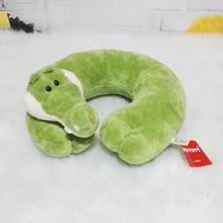 Adult Cartoon Animal Neck Support Pillow With Portable Design For Travel Rest Crocodile beige