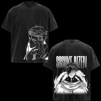 BLEACH Aizen Sousuke Anime T Shirt Men's Clothing Y2k Gothic Vintage Washed T-shirt Oversized Short Sleeve Cotton Tees Tops S black