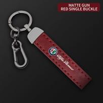 Automobilio raktų pakabukas Prabangus natūralios odos vientisos spalvos sagtelė Raktų žiedas Alfa Romeo giulietta 159 mito giulia stelvio 147 Priedams brown