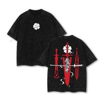 Riboto leidimo Asta Demon Slayer kardas - Juodoji dobilė Anime Dvigubai spausdintas viršus 140 black