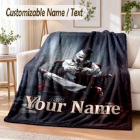 Terrifier Art the Clown Custom Name Flannel Throw Blanket Soft Warm for Sofa Bed Indoor Home Use 150cmx180cm