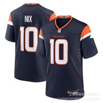 Denver Broncos NFL Football Jersey 10 Nix Authentic Stitched Game Training Uniform Men Cotton Sports Apparel Medium black