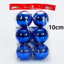 Blue Ornament Balls, 6 Count, 10 cm Round Shiny Baubles for Party and Home Decor one size blue