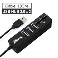 USB šakotuvas 3/6 prievadų plėtiklio adapteris USB 3.0 šakotuvas kelių USB skirstytuvas 2.0 Hab 3 šakotuvas 3.0 kelių USB 3.0 USB šakotuvo kortelių skaitytuvas, skirtas kompiuteriui USB 2.0 x 3(10cm) juoda