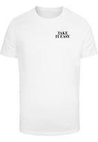 Mister Tee Marškinėliai 'Take It Easy Palm Paradise' juoda / balta