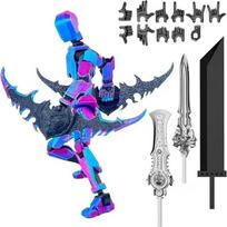 Nesurinktas veiksmo figūrėlės rinkinys Milžiniškas kardas Titanas Robotas Veiksmo figūrėlė Pasidaryk pats Manekeno lėlės ornamentas 3D artikuliuotos figūrėlės Berniukams patinka blue