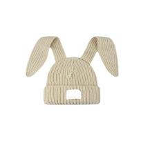 Knitted Hat Warm Beanie Fine Workmanship Softness Cute Looking Rabbit Breathable Festival Holiday Long Ear Cap beige
