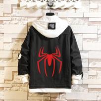 Vyriški ir moteriški džinsiniai švarkai iš „Spider“ serijos, madingi drabužiai, porų drabužiai, džemperiai su gobtuvu. S white