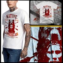 Native American Indian Warrior Headdress, Geronimo,Tomah<wbr/>awk Katana Tribal Spirit Unisex T-Shirt L gray