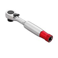 High Torques 1/4Inch Ratchet Wrench Socket with 2 Directional Mechanism and Swivels Head for Accessing Tight Confined Space gray