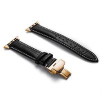 Odinė apyrankė Apple watch juostai 44mm 40mm 45mm 41mm 49mm 42mm 38mm Drugelio sagtimi Apyrankė iwatch serija 3 5 6 se 7 8 ultra 42MM black