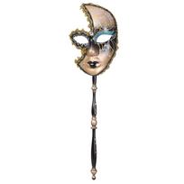 Karnavalo kaukė Kaukė-masquerade Helovino kostiumo kaukė su laikikliu Šventės kaukė Mardi Gras kaukė Venecijos kaukė juoda