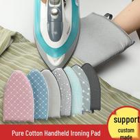 Portable All-Cotton Heat-Resistant Ironing Pad and Glove for Garment Steaming 5#A Blue Checkered gray