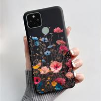 Silicone Case For Google Pixel 5 Pixel 5A Pixel5 Pixel5A Soft Cover Luxury Fashion Butterfly Flowers Painted Black Phone Case Google Pixel 5 black