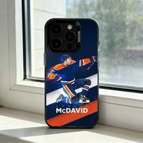 Ledo ritulio žaidėjas Connor McDavid telefono dėklas iPhone 17,16,15,14,13,12,11 Plus,Pro Max,XS, Spalvingas sidabrinis telefono dėklas Funda Cover iPhone12PRO gray