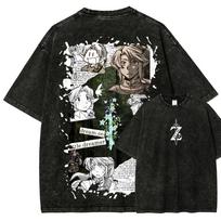 The Legend of Zelda Anime Mėgėjo skalbiami marškinėliai Visų metų drabužiai aukštos kokybės asmenybė Drabužiai Didelis dydis Unisex Naujas modelis Pora marškinėliai S gray