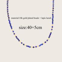 Vlen 3 mm natūralaus akmens chokerio vėrinys Boho atostogų stiliaus sudedami brangakmenių karoliukų vėriniai Papuošalas moterims Dovanos aksesuaras lapis lazuli spalva