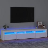 Vidaxl Szafka Pod Tv Z Oświetleniem Led, Biała, 210X35X40 Cm