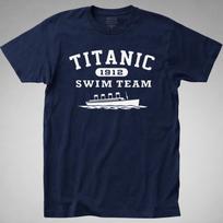 TITANIC Swim Team 1912 T-SHIRT tee 1997 cruise ship history boat white starline L white