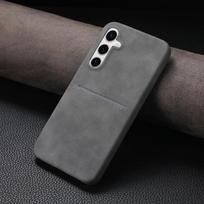 Kortelių lizdas Avikailio tekstūros dėklas Samsung S26 S25 S24 S23 Ultra A55 A35 A15 A54 A34 piniginei Plonas Kietas PC šarvuotas dangtelis Galaxy S26 Ultra pilka spalva