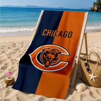 Chicago Bears Logo Beach Towel, Quick-drying, Easy to Care for, Suitable for Both Fitness and Beach Vacations,Sports Essential 70cmx140cm(27x55inch)