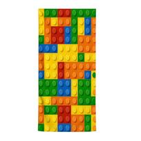 Colorful Building Block Pattern Beach Towel Absorbent Soft for Pool Beach Camping Summer Vacation Essential 50X100CM yellow