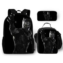 Marvel Juodoji Pantera Pradinuko Kuprinė Trys Dalys Kuprinė Portfelis Pieštukinė Single layer pencil case black