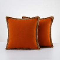 Medvilninė lino užvalkalas pagalvei ant sofos ar automobilio juosmeniui - Vienspalvis dekoratyvinis užvalkalas pagalvei 50*50cm pillowcase (without insert) oranžinė