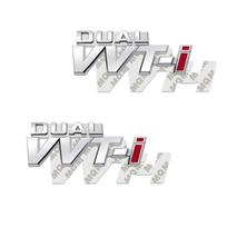 Car Accessories Metal DUAL VVTI Emblem Rear Trunk Body Badge Sticker For TOYOTA Camry COROLLA YARiS Ralink REIZ CROWN PRIUS VIOS white