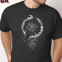 Odin Ravens Viking Shirt | Huginn Muninn Norse Mythology Tee 120 white