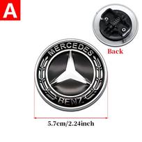 Rato dangtelis 57mm Automobilio logotipas Priekinės variklio dangčio emblema Mercedes Benz AMG W212 W213 W205 W177 W247 W176 CLA CLS CLK CLG GLS Emblema Variklio dangčio aksesuarai ws2