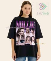 Limited Millie Bobby Brown Fan T-Shirt, Sweatshirt, Youth Tee, Toddler T shirt 120 black