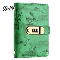 Cash Storage Organizer Budget Binder with Password Lock, 200 Transparent Money Saving Lock Pockets, PU Leather Personal Finance Planner for žalia