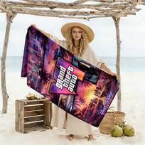 Grand Theft Auto Customizable Name Beach Towel Soft Durable Quick-Dry 70cmx140cm(27x55inch) black