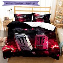 3pcs Monster Energy LOGO pattern bedding set duvet cover set includes duvet cover &pillowcases,perfect all season bedroom decoration&gift 140cmx210cm