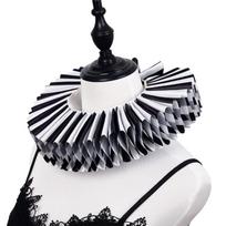Adjustable Lace Choker Neckpiece With Coordinating Wrist Frills For Circus Performers Halloween Clown Outfits And Parties black