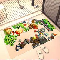 Plants vs. Zombies Print Rug, Washable Floor Carpet, For Entryway Dorm Laundry Room Office Study, Home Decor Birthday Christmas Gift 50cmx80cm gray