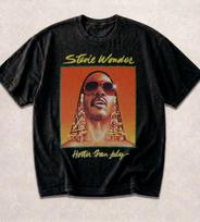 Stevie Wonder „Hotter Than July“ marškinėliai, Unisex medvilniniai gatvės stiliaus marškinėliai M brown