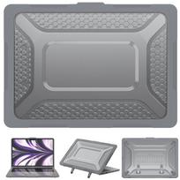 MacBook Air 13.6 Inch Case M2 A2681 M3 A3113 With Stand Protective Hard Shell Air 13 A2337 M1, A2179, A1932 sidabro pilka spalva