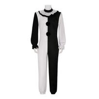 Terrifier Art Clown Joker Cosplay Costume Men Jumpsuit Women Role Play Fancy Dress Up Dress Suit Halloween Carnival Party M white