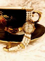 Round Millet Pearl Freshwater Eco-Friendly Watch Retro Luxury Style Quartz brown