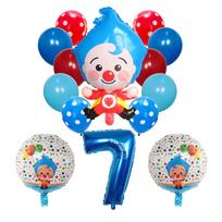 14 vnt./rinkinys Plim Clown Foliniai skaičių balionai Latekso oro balionai Vaikams Kūdikio šventės Gimtadienio vakarėlio dekoracijos Vaikų pripučiami 7