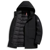 One-piece Three-wear Goose Down Removable Liner Men's Down Jacket Autumn and Winter Goose Down Jacket Outdoor Warm Down Jacket XL juoda