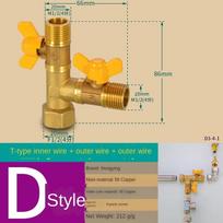 Vamzdžių jungtys 1/2 colio rutulinio ventilio jungtys Suskystintos dujos Dujotiekio ventilio jungiklis Varinis strypas Varinė šerdis Trišakis lizdo jungtis 16mm