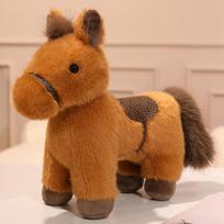 Miela ponio lėlė pliušinis žaislas ponio zodiako žirgo lėlė berniukams lydi raminanti lėlė 20Cm station model brown